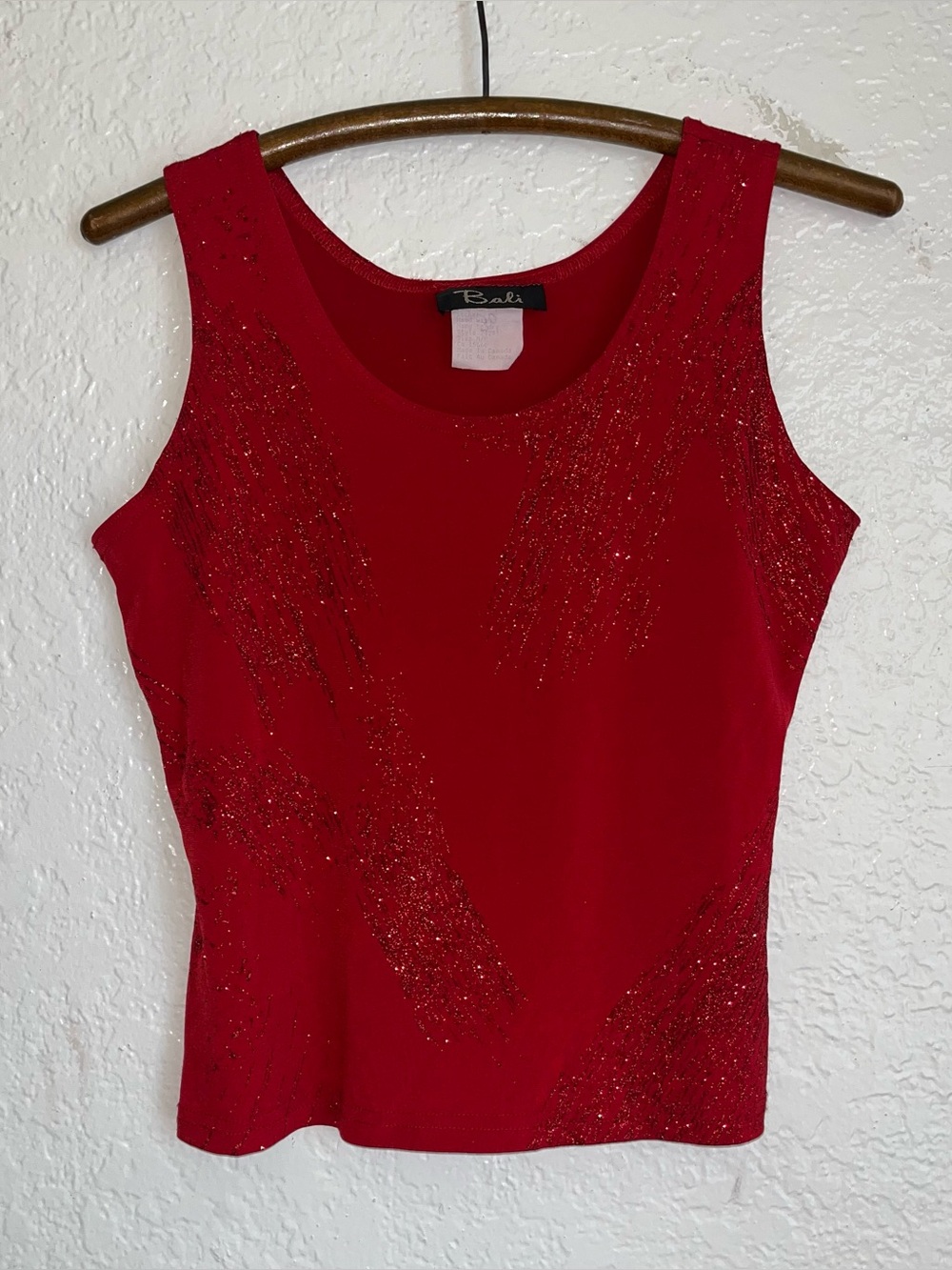 Vintage Bali 90s y2k red glitter sparkle tank noise tops size medium